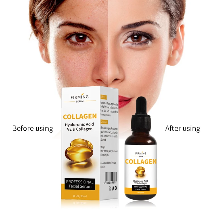 

Collagen Removal Wrinkle Serum Hyaluronic acid VE Anti Aging Lifting Firming Fade Fine Lines Face Essence Moisturizing Skin Care