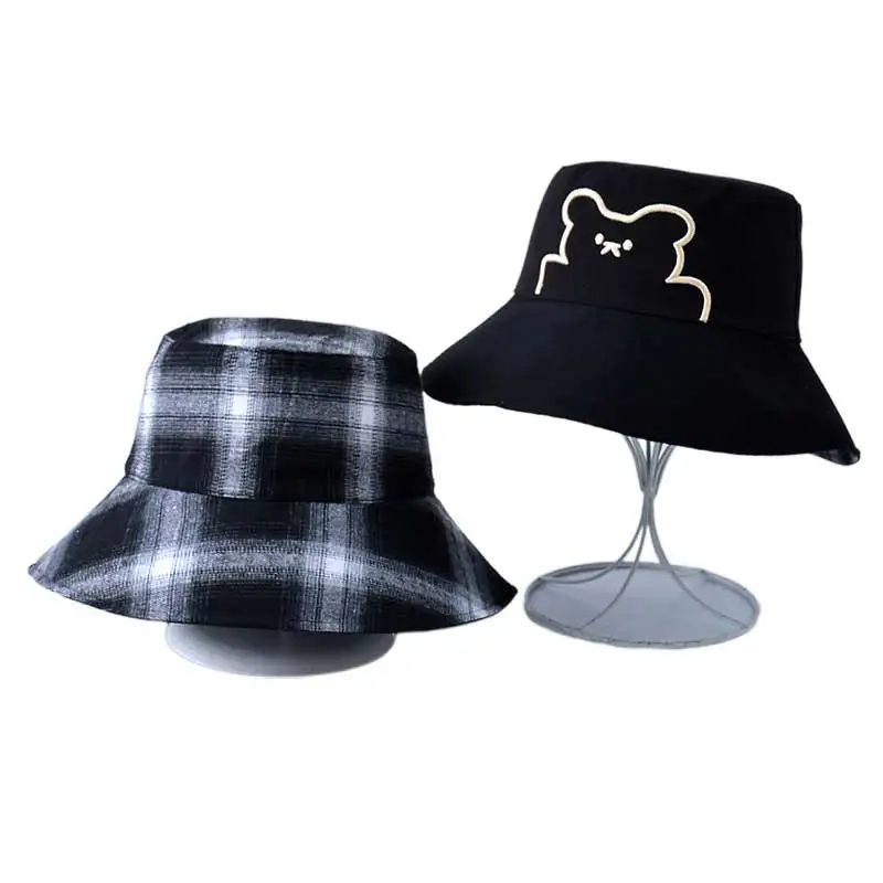 New Women's Visor Hats Two-sided Lattice Fisherman Hat Cotton Outdoor Basin Hat Cartoon Bear Bucket Hat Portable Travel Sun Cap
New Women's Visor Hats Two-sided Lattice Fisherman Hat Cotton Outdoor Basin Hat Cartoon Bear Bucket Hat Portable Travel Sun Cap