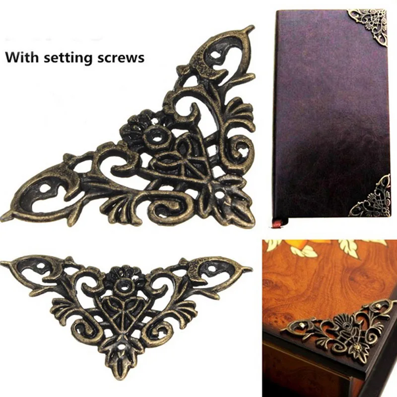 10 шт. 46 мм треугольный металлический угол обмотки Винтажный кружевной угловой бокс для вина угловой бокс для книжки скрапбукинга альбома 
10 шт. 46 мм треугольный металлический угол обмотки Винтажный кружевной угловой бокс для вина угловой бокс для книжки скрапбукинга альбома