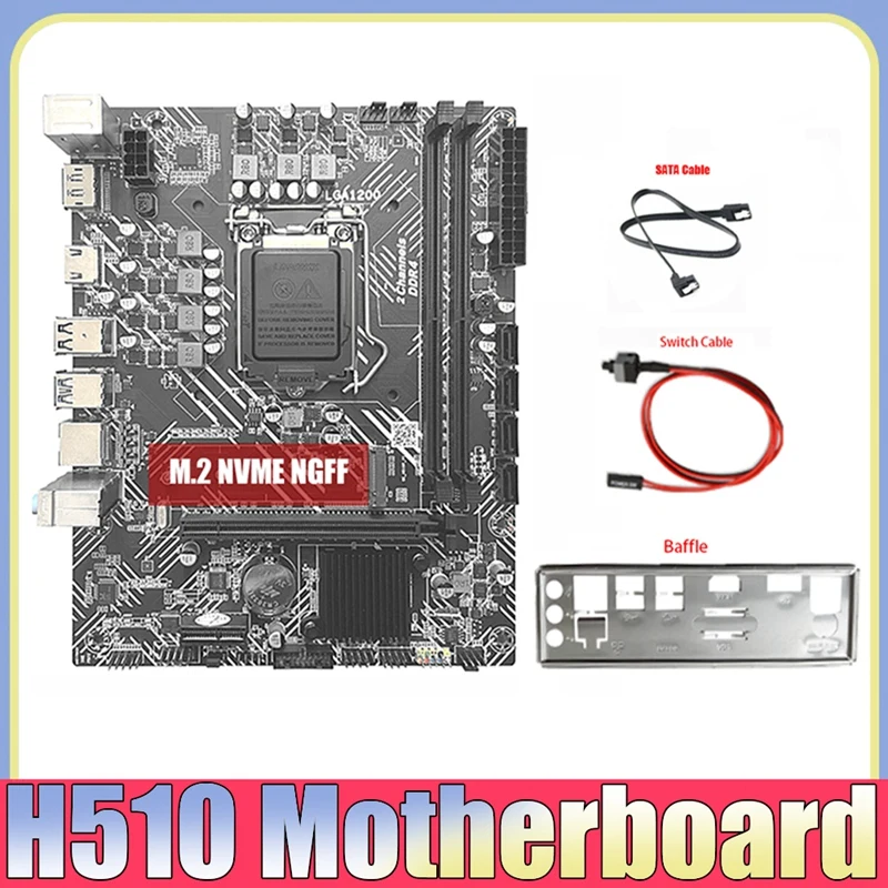 H510 Motherboard+SATA Cable+Switch Cable+Baffle LGA1200 DDR4 Gigabit LAN For G5900 G6400 I3-10100 I5-10400F 10/11Th CPU
H510 Motherboard+SATA Cable+Switch Cable+Baffle LGA1200 DDR4 Gigabit LAN For G5900 G6400 I3-10100 I5-10400F 10/11Th CPU
