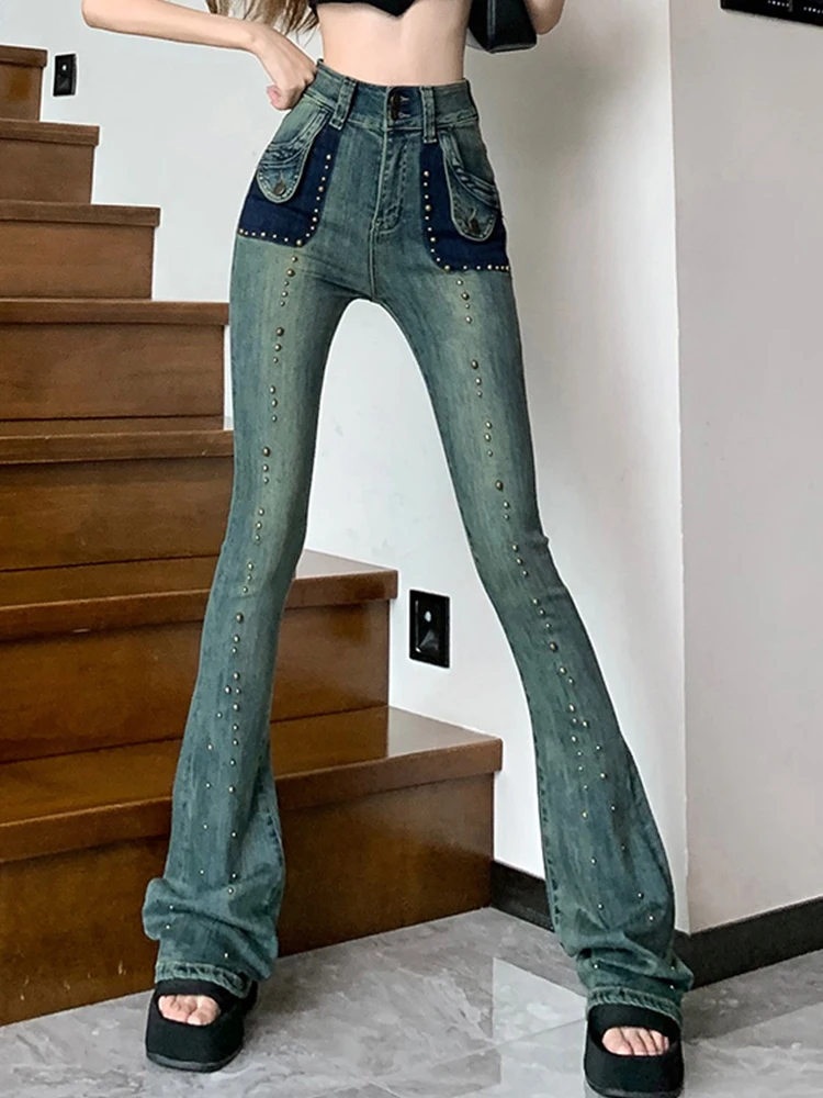 Casual Bronze Rivet Color Contrast Denim Slim Bell-Bottoms 2023 New Fashion Women'S Clothing
Casual Bronze Rivet Color Contrast Denim Slim Bell-Bottoms 2023 New Fashion Women'S Clothing