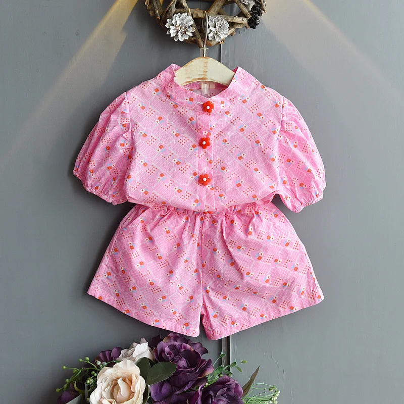 Girls Summer Clothes Suits Flower Printed Short Sleeve Shirts+shorts Two Pieces Princess Baby Cotton Clothes Vintage Tracksuits
Girls Summer Clothes Suits Flower Printed Short Sleeve Shirts+shorts Two Pieces Princess Baby Cotton Clothes Vintage Tracksuits