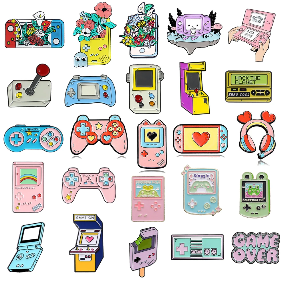 Classic Game Machine Metal Brooch Rainbow Game Handle Heart Headphones Frog Game Vintage 90's Game Badge Punk Pins Jewelry Gift 
Classic Game Machine Metal Brooch Rainbow Game Handle Heart Headphones Frog Game Vintage 90's Game Badge Punk Pins Jewelry Gift