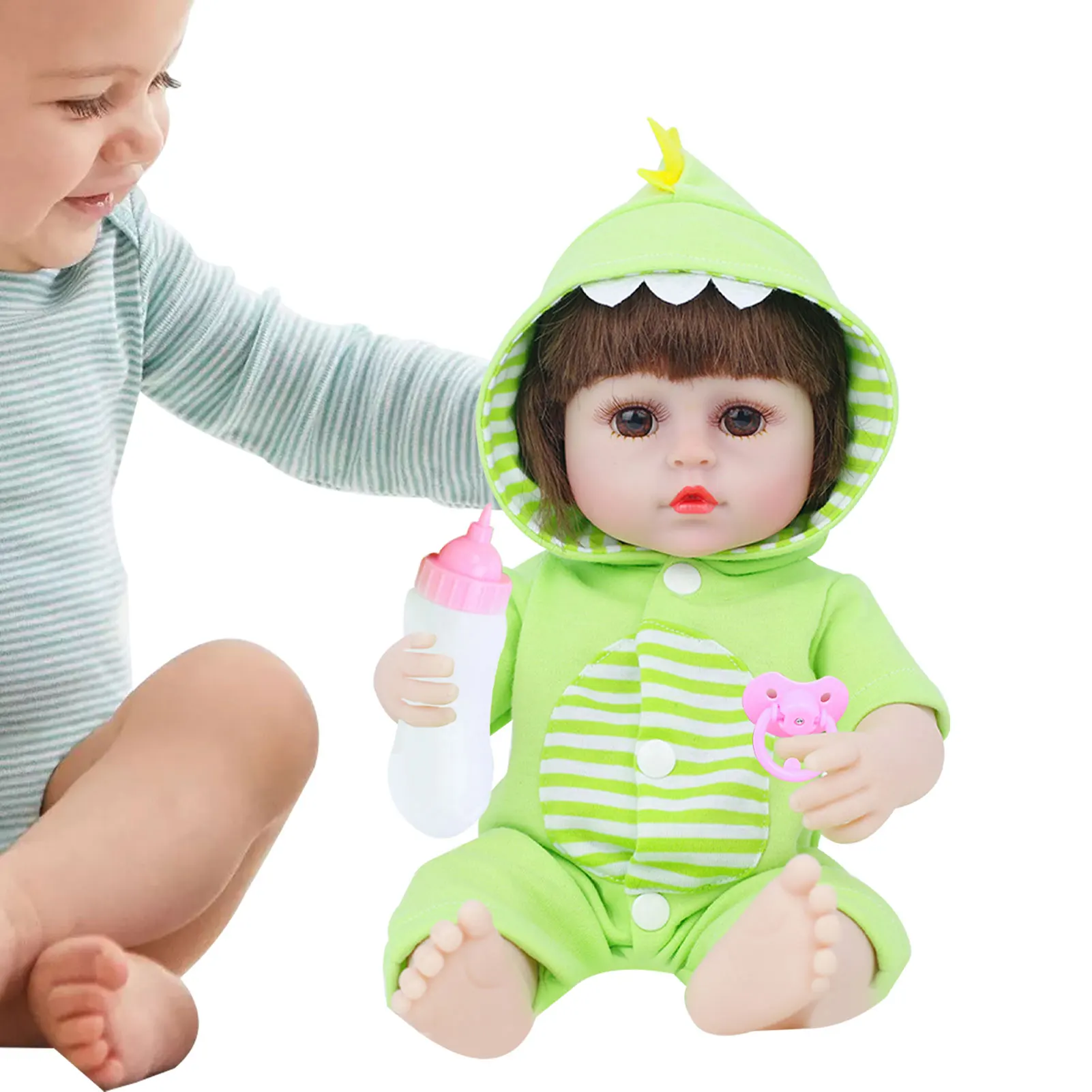 Babies Dolls For Toddlers Rotatable Kids Doll Toys With Pacifier Feeding-Bottle Diaper Full Body Vinyl Toy With Movable Arms
Babies Dolls For Toddlers Rotatable Kids Doll Toys With Pacifier Feeding-Bottle Diaper Full Body Vinyl Toy With Movable Arms