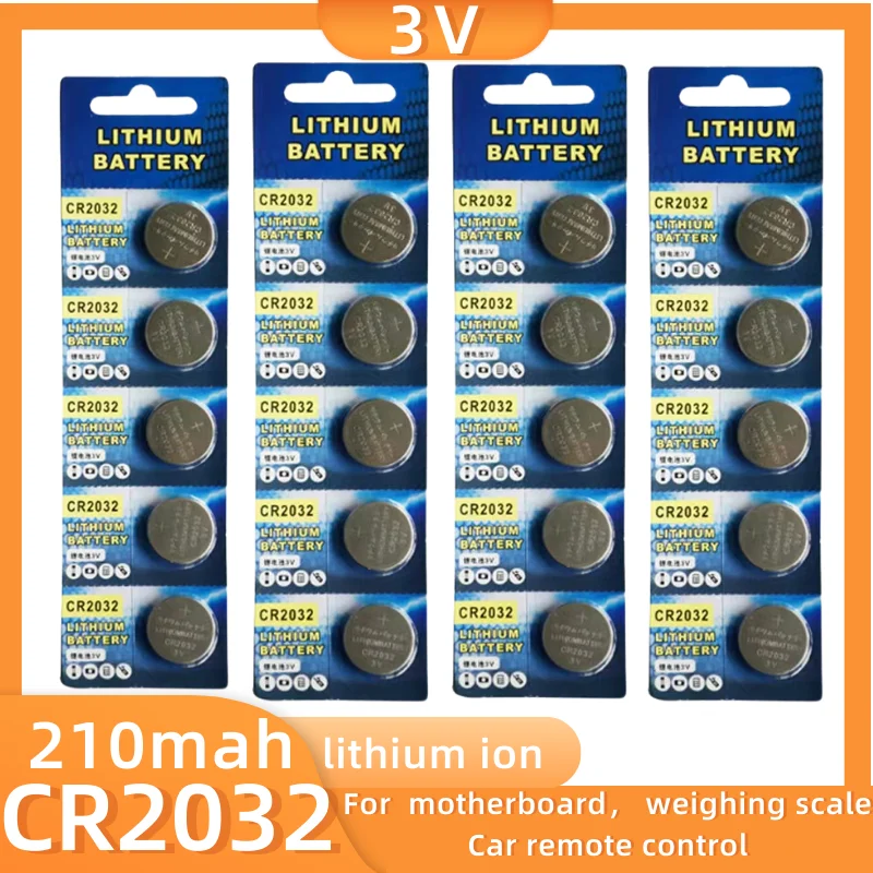 cr2032 210mAh Cell Coin Button Batteries CR 2032 5004LC DL2032 3V Lithium Battery For Watch Toys Car Remote
cr2032 210mAh Cell Coin Button Batteries CR 2032 5004LC DL2032 3V Lithium Battery For Watch Toys Car Remote