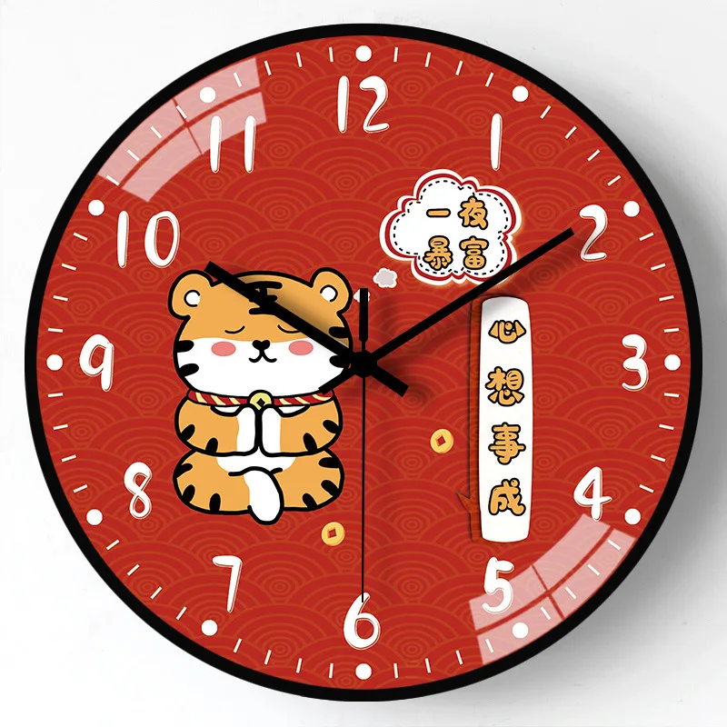 12 Inch Big Wall Clock Cartoon Tiger Chinese Red Style Desktop Clocks Silent Timepiece For Living Room Decor Relojes De Pared
12 Inch Big Wall Clock Cartoon Tiger Chinese Red Style Desktop Clocks Silent Timepiece For Living Room Decor Relojes De Pared
