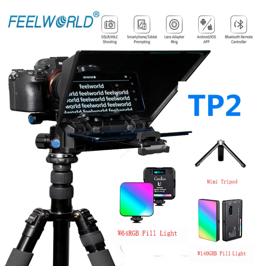 FEELWORLD TP2 портативный телесуфлер для смартфона планшета DSLR камеры с дистанционным управлением объектива адаптера кольца с заполсветильник т... 
FEELWORLD TP2 портативный телесуфлер для смартфона планшета DSLR камеры с дистанционным управлением объектива адаптера кольца с заполсветильник т...