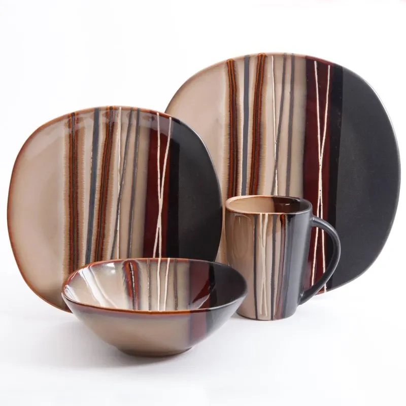 Handsome & Durable 16-Piece Brown Dinnerware Set for Enhancing Home Dinner Table Experience.
Handsome & Durable 16-Piece Brown Dinnerware Set for Enhancing Home Dinner Table Experience.
