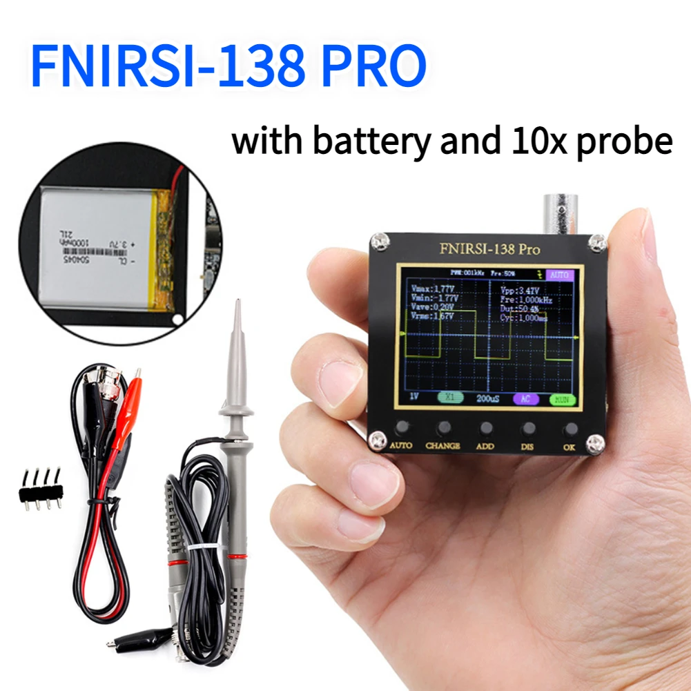 Цифровой осциллограф FNIRSI-138 PRO, карманный осциллограф 2,5 Мбит/с полосой пропускания 200 кГц, поддержка автоматического обновления прошивки 80 к...
Цифровой осциллограф FNIRSI-138 PRO, карманный осциллограф 2,5 Мбит/с полосой пропускания 200 кГц, поддержка автоматического обновления прошивки 80 к...