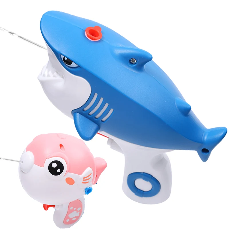 

Bath Toys Shark Puffer Water Guns Summer Beach Swimming Pool Blaster Portable Creative Water War Kids Squirt Gun for Child