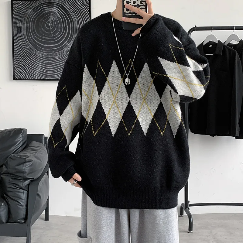 Autumn Winter Men Knitwear Sweaters Loose Vintage Sweater Round Neck Long Sleeve Male Pullover Fit Knitted Sweater A114
Autumn Winter Men Knitwear Sweaters Loose Vintage Sweater Round Neck Long Sleeve Male Pullover Fit Knitted Sweater A114