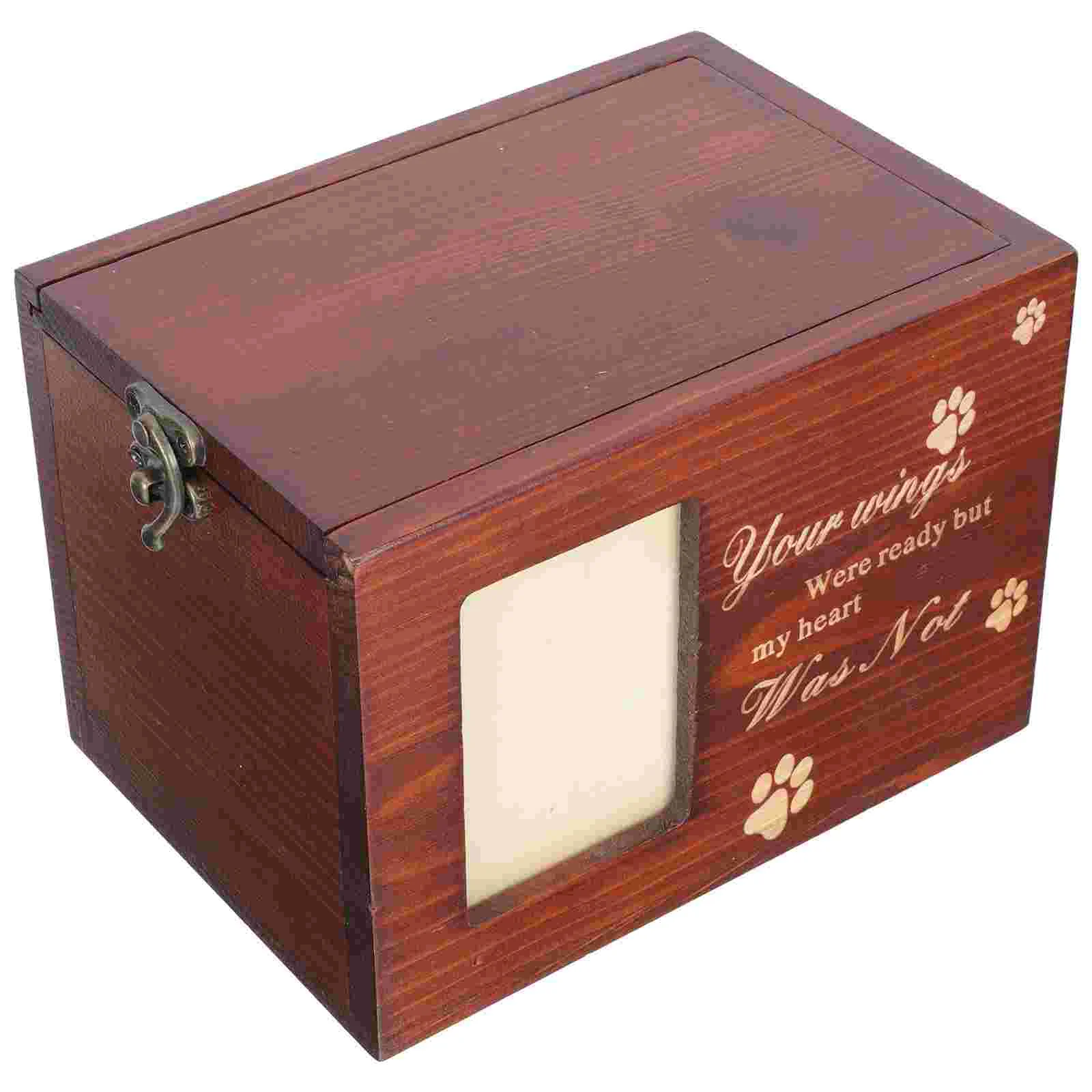 

Box Pet Ashes Urn Dog Memory Urns Cremation Keepsake Memorial Photo Wooden Dogs Ash Cat Casket Small Bone Or Cats Gifts Paw Away
