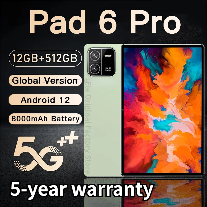2023 new Global Version Pad 6 Pro Tablet 10.1inch MTK 6797 12GB+512GB Tablete PC 120Hz 2.5K LCD Display 5G Tablet Android 16 1TB
2023 new Global Version Pad 6 Pro Tablet 10.1inch MTK 6797 12GB+512GB Tablete PC 120Hz 2.5K LCD Display 5G Tablet Android 16 1TB