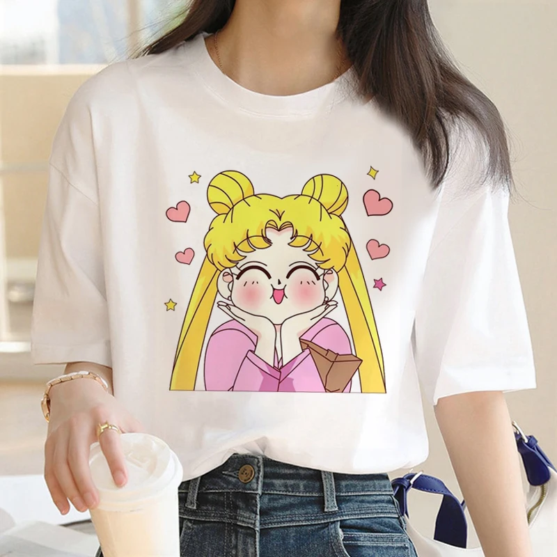 Sailor Moon T Shirt Women 2022 New Fashion Summer Clothes Top Harajuku Vintage Femme T-shirt Kawaii Y2k Cartoon Graphic
Sailor Moon T Shirt Women 2022 New Fashion Summer Clothes Top Harajuku Vintage Femme T-shirt Kawaii Y2k Cartoon Graphic