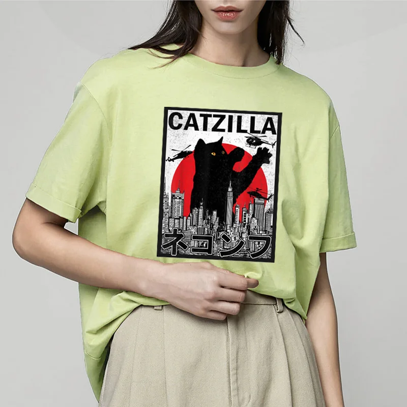Cat kaiju Harajuku cartoon Japanese Vintage Sunset" men/women cotton T-Shirt Street couple loose short sleeve aesthetic Tees Top
Cat kaiju Harajuku cartoon Japanese Vintage Sunset" men/women cotton T-Shirt Street couple loose short sleeve aesthetic Tees Top