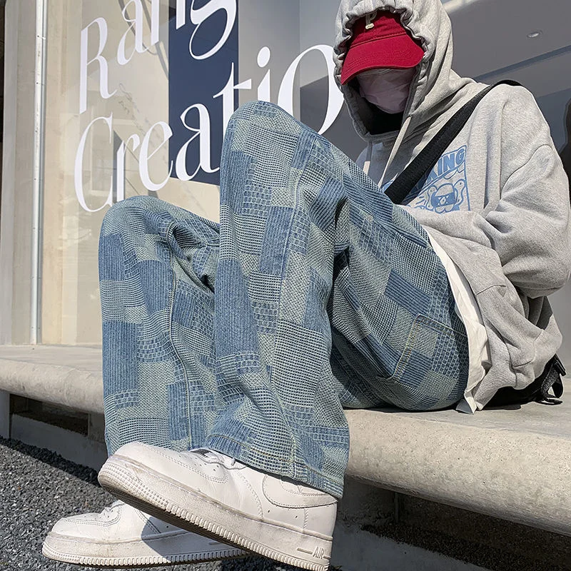 NoEstaMal 2022 New Irregular Plaid Jeans Women Streetwear Straight Denim Pants Fashion Wide Leg Harajuku Loose Female Trousers
NoEstaMal 2022 New Irregular Plaid Jeans Women Streetwear Straight Denim Pants Fashion Wide Leg Harajuku Loose Female Trousers