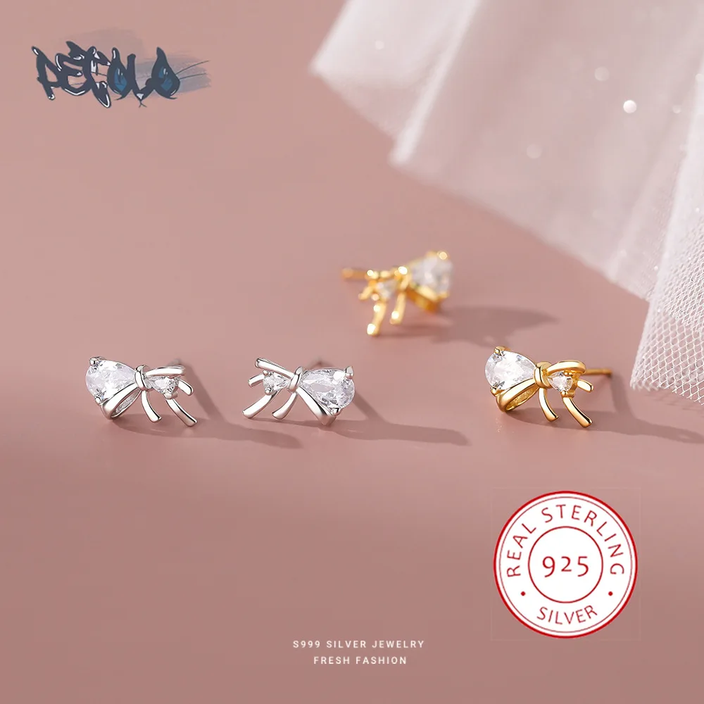 S999 Sterling Silver Earrings for Women Shiny Bow Zircon Earrings Fashion Design Sense Earrings Party Jewelry Anniversary Gift
S999 Sterling Silver Earrings for Women Shiny Bow Zircon Earrings Fashion Design Sense Earrings Party Jewelry Anniversary Gift