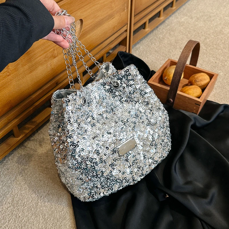 Fashion Sequined Women's Bucket Bag Handbags Female Crossbody Shoulder Bag Tote Purse Chain Messenger Bag Lady Handbag Сумка
Fashion Sequined Women's Bucket Bag Handbags Female Crossbody Shoulder Bag Tote Purse Chain Messenger Bag Lady Handbag Сумка