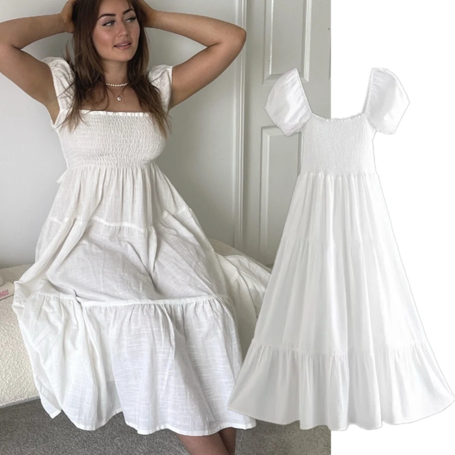 Женское винтажное платье макси Maxdutti Indie в богемном стиле с открытыми плечами и квадратным вырезом, летнее пляжное платье белого цвета,
Женское винтажное платье макси Maxdutti Indie в богемном стиле с открытыми плечами и квадратным вырезом, летнее пляжное платье белого цвета,