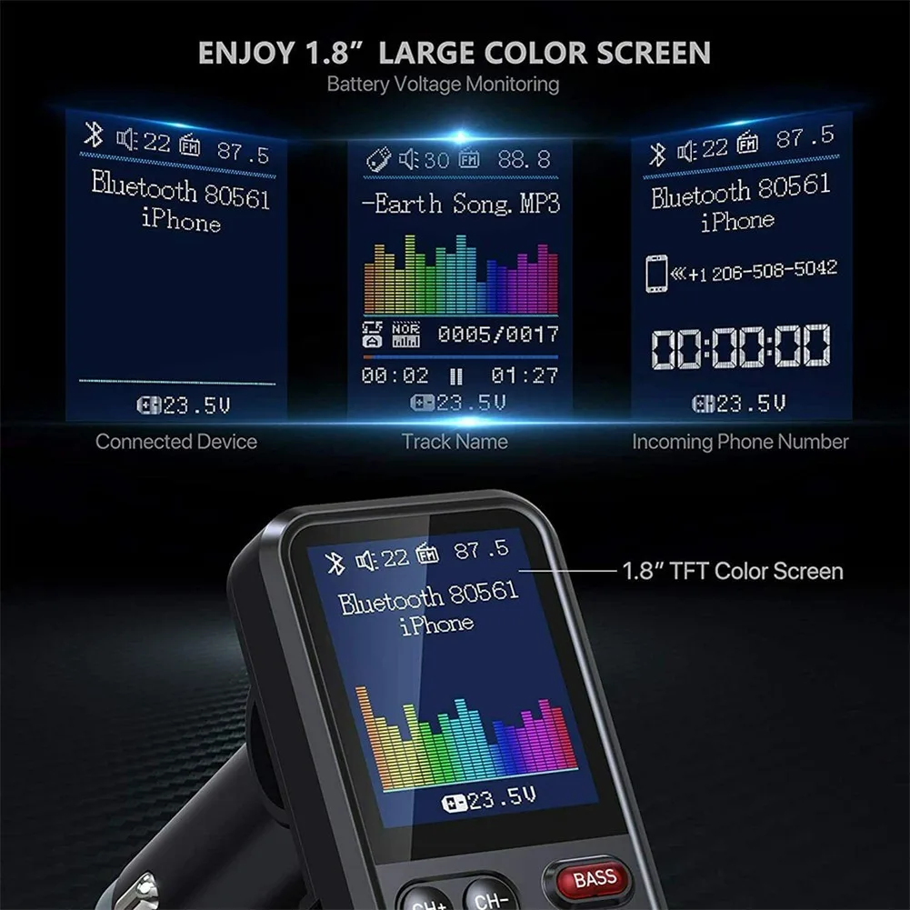 BT93 Car Wireless Bluetooth Audio Charging Bluetooth 5.0 DC9-28V MP3 Sound Music Players FM Transmitter Aux Qc3.0 Fast Charge FM
BT93 Car Wireless Bluetooth Audio Charging Bluetooth 5.0 DC9-28V MP3 Sound Music Players FM Transmitter Aux Qc3.0 Fast Charge FM