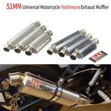 51MM Universal Motorcycle Yoshimura Exhaust Muffler DB Killer 310 370 440 mm Pipe 100cc-1000cc ATV GP Scooter For fz6 pcx125