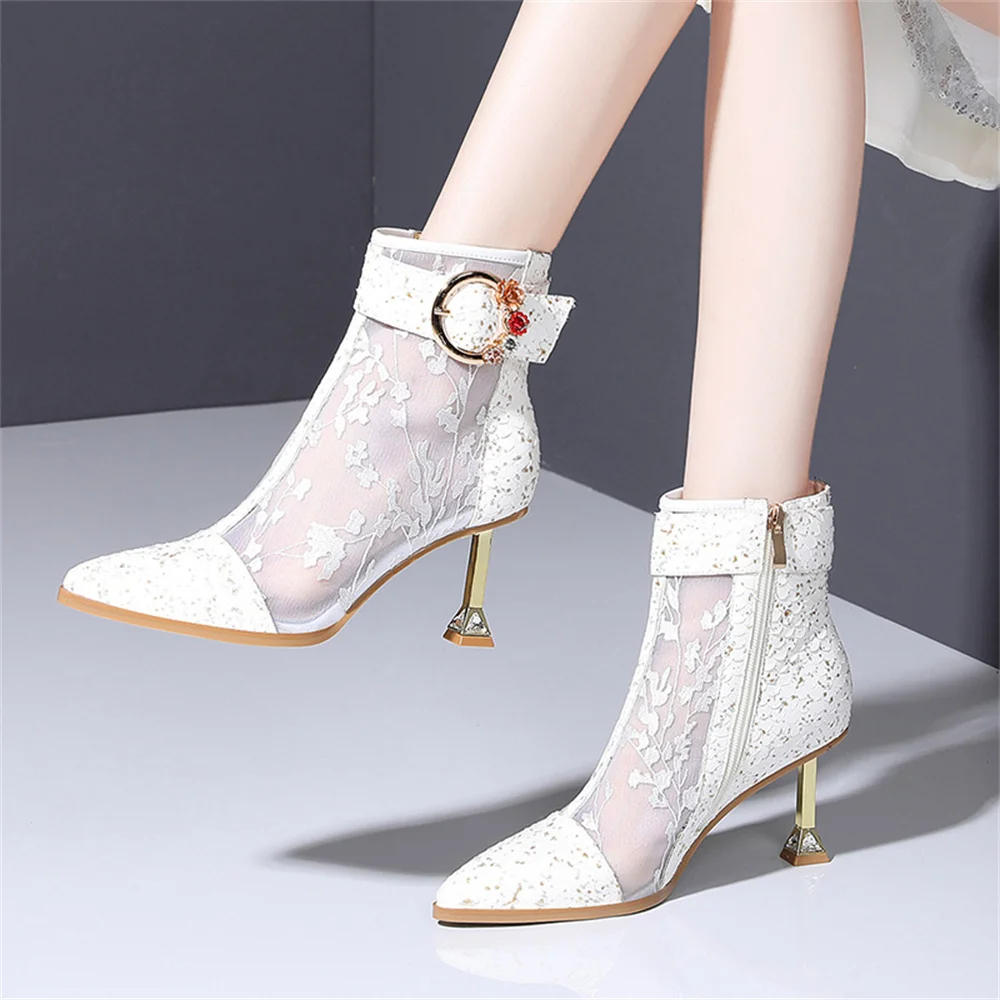 Woman Fashion Summer Ankle Boots Women Mesh 9.5cm Thin High Heels Boots For Girls Shoes 2022 Ladies Pointed Toe China Style
Woman Fashion Summer Ankle Boots Women Mesh 9.5cm Thin High Heels Boots For Girls Shoes 2022 Ladies Pointed Toe China Style