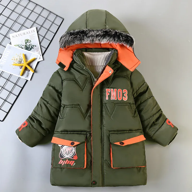 Winter Boys Jacket Letter Print Plus Fleece Warm Removable Fur Collars Hooded Overcoat 2-5 Year high quality Children's Clothing
Winter Boys Jacket Letter Print Plus Fleece Warm Removable Fur Collars Hooded Overcoat 2-5 Year high quality Children's Clothing