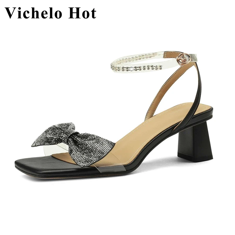 Vichelo Hot Summer New High Heel Brand Shoes Butterfly-knot Rhinestone Korean Style Beauty Lady Dating Sweet Women Sandals L06
Vichelo Hot Summer New High Heel Brand Shoes Butterfly-knot Rhinestone Korean Style Beauty Lady Dating Sweet Women Sandals L06