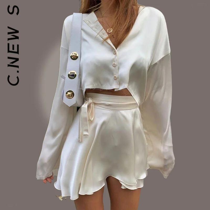 C.New S Fashion Women Set Basic Tracksuit Chic Skirt Sets Suit Simple Two Piece Set Loose Loose Women's Tracksuit Set Female
C.New S Fashion Women Set Basic Tracksuit Chic Skirt Sets Suit Simple Two Piece Set Loose Loose Women's Tracksuit Set Female