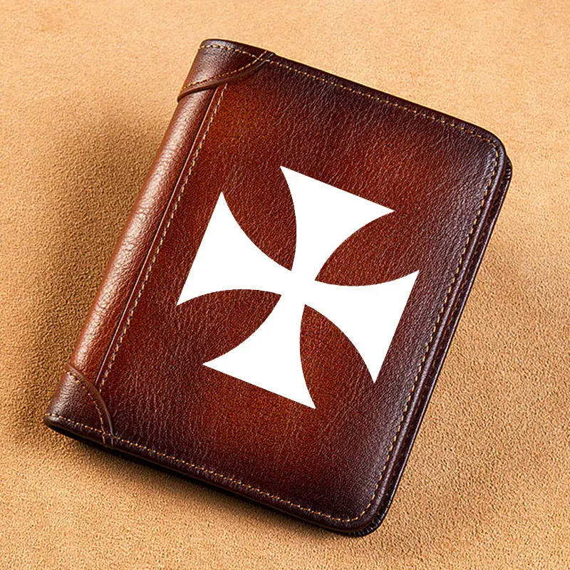 High Quality Genuine Leather Men Wallets Templar Cross Sign Printing Short Card Holder Purse Billfold Men's Wallet
High Quality Genuine Leather Men Wallets Templar Cross Sign Printing Short Card Holder Purse Billfold Men's Wallet
