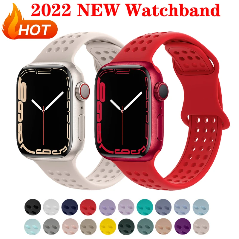 NEW Silicone Strap for Apple Watch band 7 6 5 4 3 2 SE Sport Belt Bracelet Accessories Iwatch 44mm 45mm 41mm 42mm 40mm Watchband
NEW Silicone Strap for Apple Watch band 7 6 5 4 3 2 SE Sport Belt Bracelet Accessories Iwatch 44mm 45mm 41mm 42mm 40mm Watchband