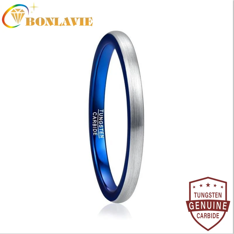 BONLAVIE 2mm Ring Blue Plated Stacking Tungsten Carbide Ring Women Jewelry Wedding Band Brushed Finish Comfort Fit Size 5-10
BONLAVIE 2mm Ring Blue Plated Stacking Tungsten Carbide Ring Women Jewelry Wedding Band Brushed Finish Comfort Fit Size 5-10