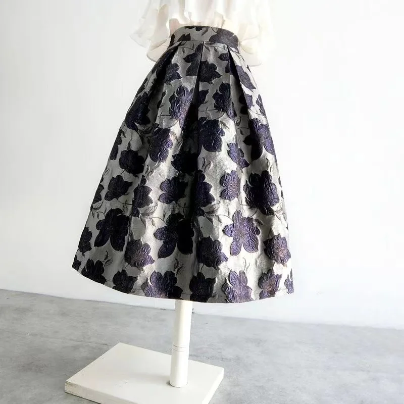 2023 Spring Korean Women Clothes Chic Elegant Vintage Fashion Aesthetic Dark Blue Floral Embroidry High Waist Long Midi Skirt
2023 Spring Korean Women Clothes Chic Elegant Vintage Fashion Aesthetic Dark Blue Floral Embroidry High Waist Long Midi Skirt