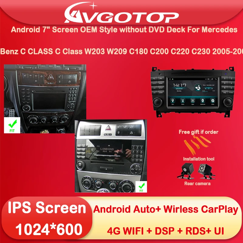 Android 12 Car Radio Multimedia & OEM Style for Mercedes Benz C CLASS C Class W203 Wireless Carplay Auto 4G Wifi GPS DSP No DVD 
Android 12 Car Radio Multimedia & OEM Style for Mercedes Benz C CLASS C Class W203 Wireless Carplay Auto 4G Wifi GPS DSP No DVD