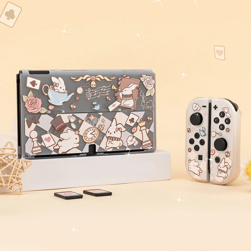 

Kawaii Bunny NS Switch OLED Hard PC Skin Protective Case for Nintendo Switch OLED NS Joy-Con Controller Game Housing Shell Cover