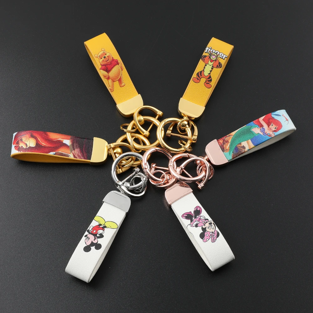 Mickey and Minnie Mouse Keychains Wholesale Fashion Real Leather Rope Key Chains Disney Winnie the Pooh Car Key Holder Keyring
Mickey and Minnie Mouse Keychains Wholesale Fashion Real Leather Rope Key Chains Disney Winnie the Pooh Car Key Holder Keyring