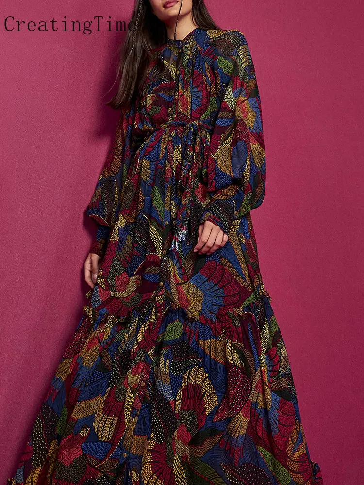 Print Colorblock Vintage Midi Dress Women's Stand Collar Lantern Sleeve High Waist Long Dresses Female Clothes Fashion New 1A041
Print Colorblock Vintage Midi Dress Women's Stand Collar Lantern Sleeve High Waist Long Dresses Female Clothes Fashion New 1A041