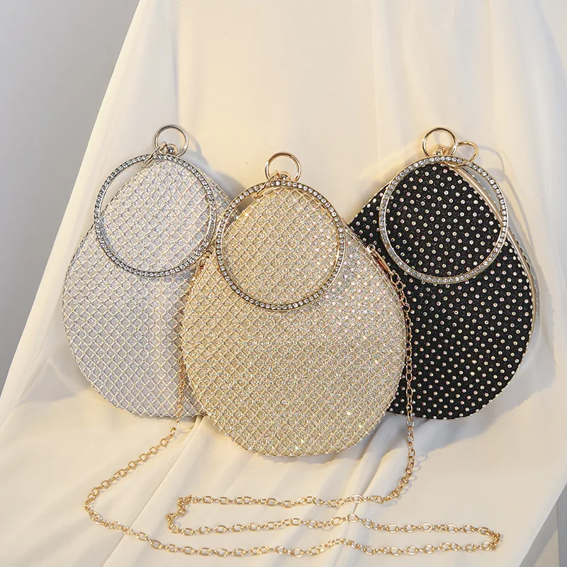 Diamonds Pattern Ring Totes Evening Bag Silver Wedding Lattice Rhinestone Bags for Bride Women Messenger Party Phone Handbag
Diamonds Pattern Ring Totes Evening Bag Silver Wedding Lattice Rhinestone Bags for Bride Women Messenger Party Phone Handbag