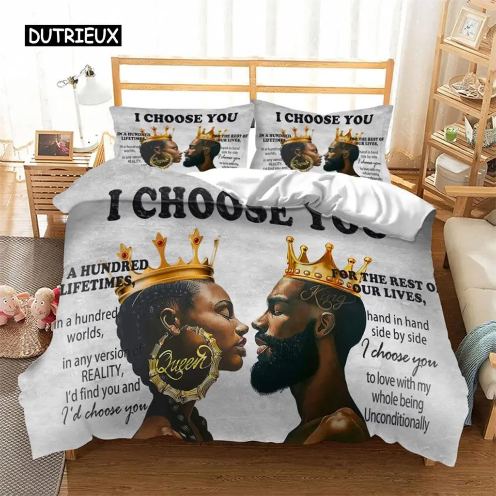 African American Black Lovers Duvet Cover Black Couple Soft Bedding Set Valentine's Day Comforter Cover Set Bedroom Decoration 
African American Black Lovers Duvet Cover Black Couple Soft Bedding Set Valentine's Day Comforter Cover Set Bedroom Decoration