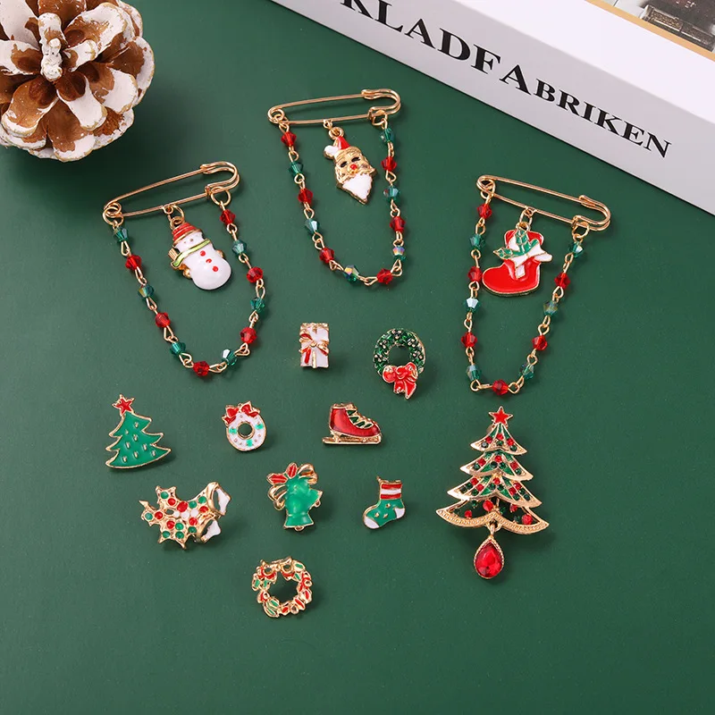 New Christmas Series Alloy Brooch Exquisite Cartoon Cute Christmas Tree Socks Shape Paint Badge Lapel Pin
New Christmas Series Alloy Brooch Exquisite Cartoon Cute Christmas Tree Socks Shape Paint Badge Lapel Pin