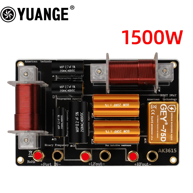 1500W high and low audio filter cross divider speaker. Suitable for KTV. The bar. Stage show. 4-8 ohm frequency division point 1 
1500W high and low audio filter cross divider speaker. Suitable for KTV. The bar. Stage show. 4-8 ohm frequency division point 1