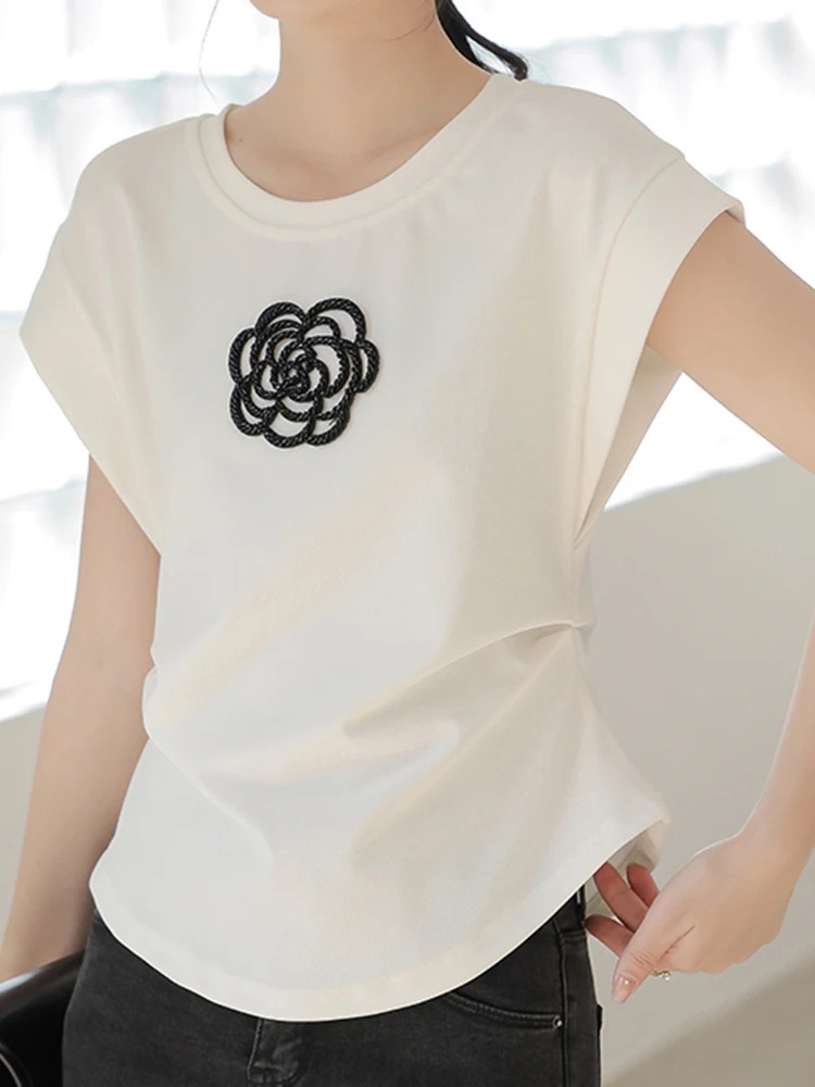 Leisure Round Neck Flying Sleeve T-Shirt Pleated Waist Pullover Top 2023 Summer New Fashion Women'S Clothing
Leisure Round Neck Flying Sleeve T-Shirt Pleated Waist Pullover Top 2023 Summer New Fashion Women'S Clothing