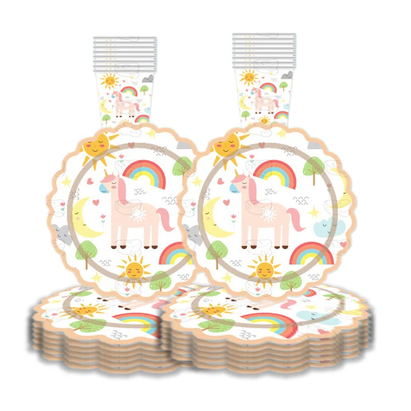 Unicorn Theme Party Tableware Set Popular Paper Plate Paper Cup Straw Knife Fork Spoon Disposable Tableware
Unicorn Theme Party Tableware Set Popular Paper Plate Paper Cup Straw Knife Fork Spoon Disposable Tableware