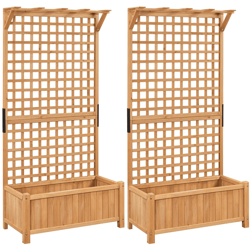 35.5″ L × 18″ W × 72″ H Wood Planter Raised Garden Bed with Trellis, Light Brown
35.5″ L × 18″ W × 72″ H Wood Planter Raised Garden Bed with Trellis, Light Brown