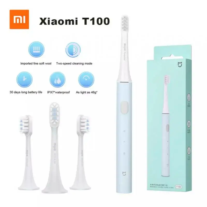 

Xiaomi Mijia T100 Sonic Electric Toothbrush Cordless Tooth Brush Colorful USB Rechargeable IPX7 Waterproof For Toothbrushes Head