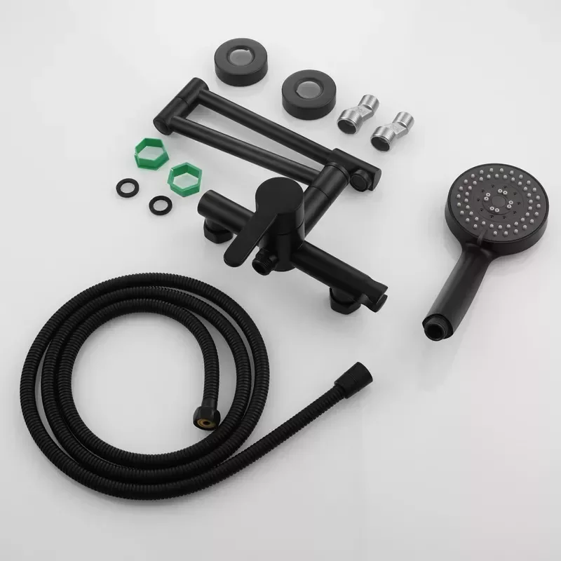 Wall Mounted Bathtub Faucet Two Function Black Shower Mixer Brass Long Spout Can Be Rotated Arbitrarily Cold and Hot Mixer
Wall Mounted Bathtub Faucet Two Function Black Shower Mixer Brass Long Spout Can Be Rotated Arbitrarily Cold and Hot Mixer