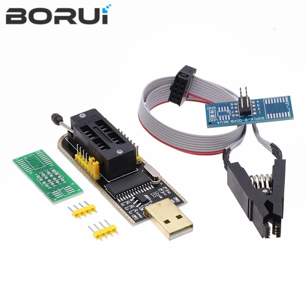USB-программатор CH341A 24 25 серия EEPROM, модуль программатора с флэш-BIOS + зажим SOIC8 SOP8 для проверки EEPROM 93CXX / 25CXX / 24CXX
USB-программатор CH341A 24 25 серия EEPROM, модуль программатора с флэш-BIOS + зажим SOIC8 SOP8 для проверки EEPROM 93CXX / 25CXX / 24CXX
