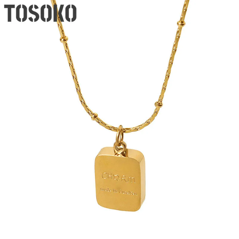 TOSOKO Stainless Steel Jewelry Geometric Square Personality Pendant Metal Fashion Jewelry Clavicle Necklace Girl BSP1416
TOSOKO Stainless Steel Jewelry Geometric Square Personality Pendant Metal Fashion Jewelry Clavicle Necklace Girl BSP1416