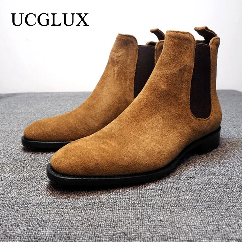Men's Suede Chelsea Boots Pointed Toe Low Heel Ankle Boots Fashion Casual Platform Men's Boots Zapatos Outdoor Hombre Invierno
Men's Suede Chelsea Boots Pointed Toe Low Heel Ankle Boots Fashion Casual Platform Men's Boots Zapatos Outdoor Hombre Invierno