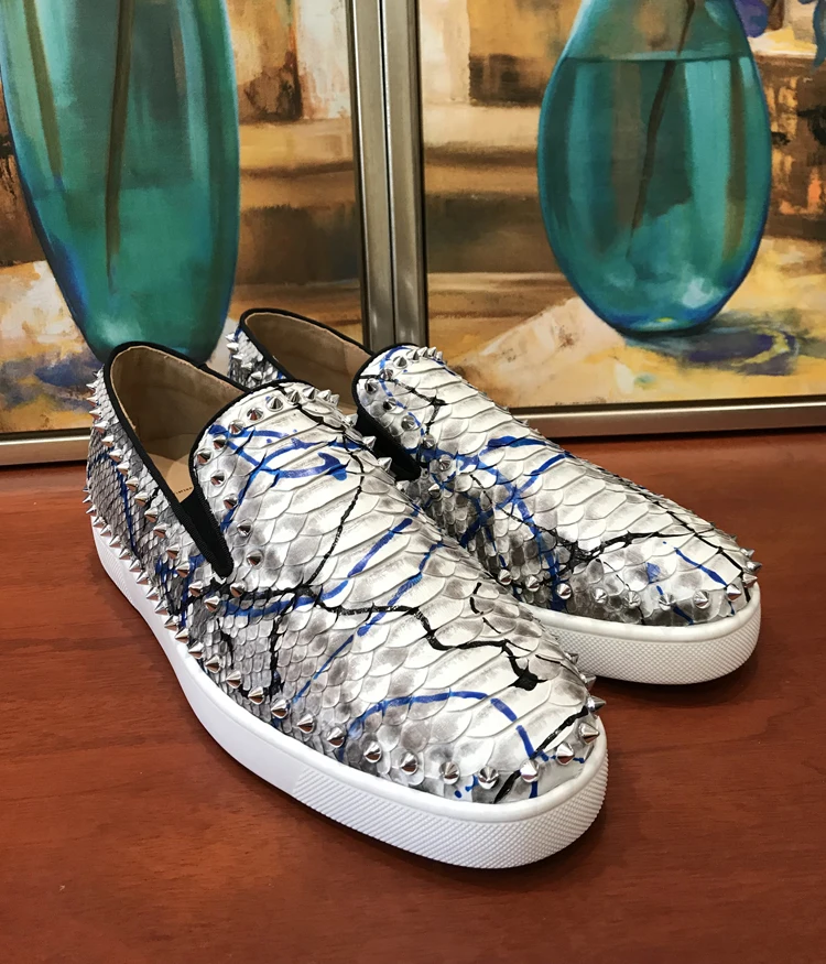 Men's shoes, casual women's shoes, low-top shoes, real snake print, ink ring nails, red bottom shoes, sneakers
Men's shoes, casual women's shoes, low-top shoes, real snake print, ink ring nails, red bottom shoes, sneakers